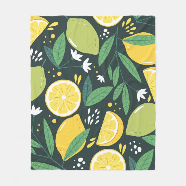 Abstrakt Lemon: Modern Art Seamless. Fleecefilt (Framsidan)