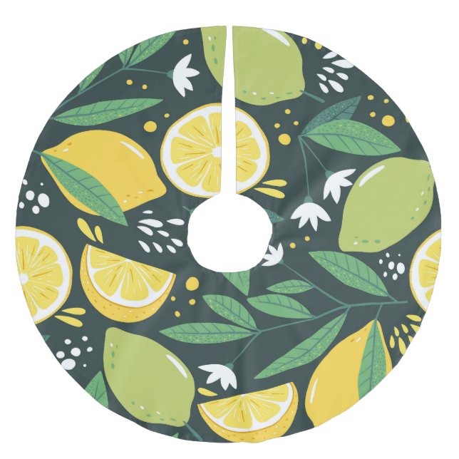 Abstrakt Lemon: Modern Art Seamless. Julgransmatta Borstad Polyester (Framsidan)