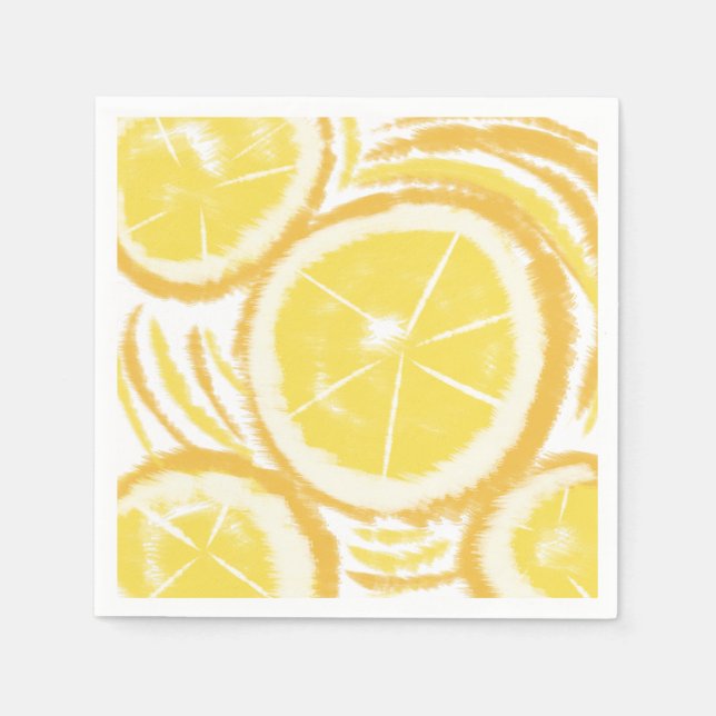 Abstrakt Lemon Sommardesign Pappersservett (Framsidan)