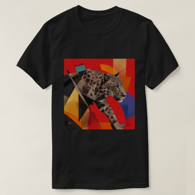 Abstrakt Leopard Geometrisk Konst T-Shirt (Design framsida)