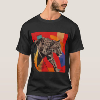 Abstrakt Leopard Geometrisk Konst T-Shirt