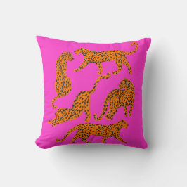 Abstrakt leopard med rött läppar illustration post kudde