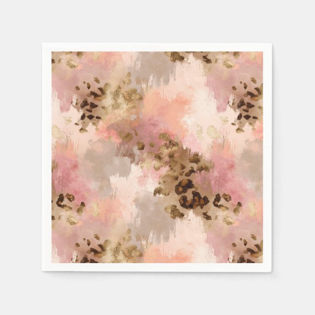 Abstrakt Leopard Print Napkins Pappersservett (Framsidan)