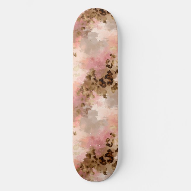 Abstrakt Leopard Print Skateboard (Framsida)