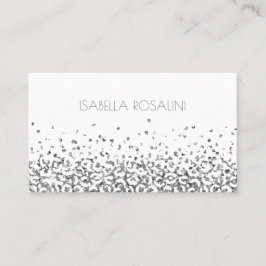 Abstrakt Leopard Silver Animal Print Personlig Visitkort