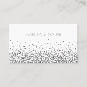 Abstrakt Leopard Silver Animal Print Personlig Visitkort