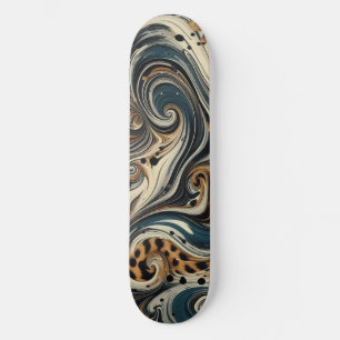 Abstrakt Leopardyckel Spiral Mini Skateboard Bräda 18,5 Cm