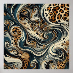 Abstrakt Leopardyckle Virvel Affisch