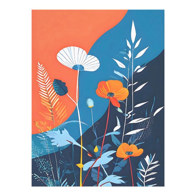 Abstrakt Levande Blommor Affisch Fototryck (Framsidan)