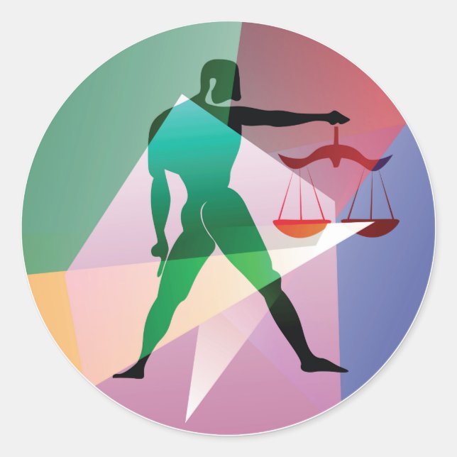 abstrakt libra runt klistermärke (Framsida)