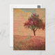 Abstrakt Ligcape Art Pastels Träd Meadow Ord Vykort (Front/Back)