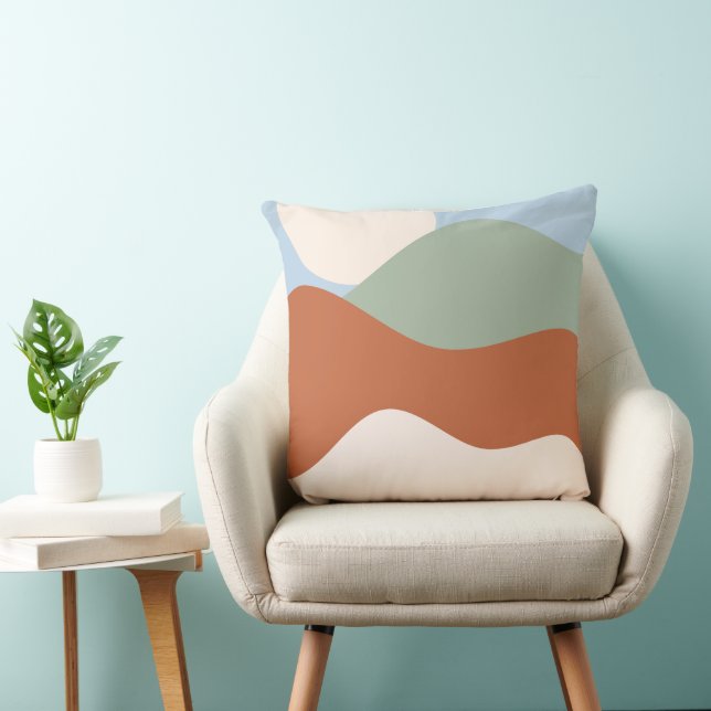 Abstrakt Ligcape Art - Terracotta, Sage & Himmel B Kudde (Stol)