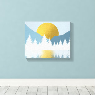 Abstrakt Ligcape Golden Winter Sunset Sunrise Canvastryck