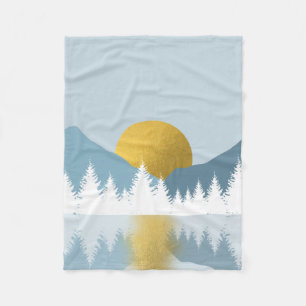 Abstrakt Ligcape Golden Winter Sunset Sunrise Fleecefilt