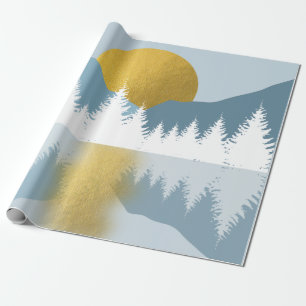 Abstrakt Ligcape Golden Winter Sunset Sunrise Presentpapper