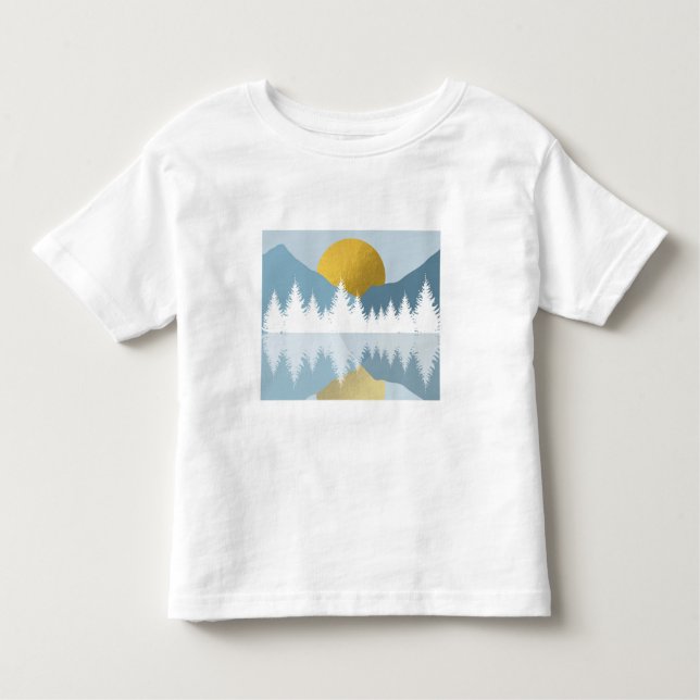 Abstrakt Ligcape Golden Winter Sunset Sunrise T Shirt (Framsida)