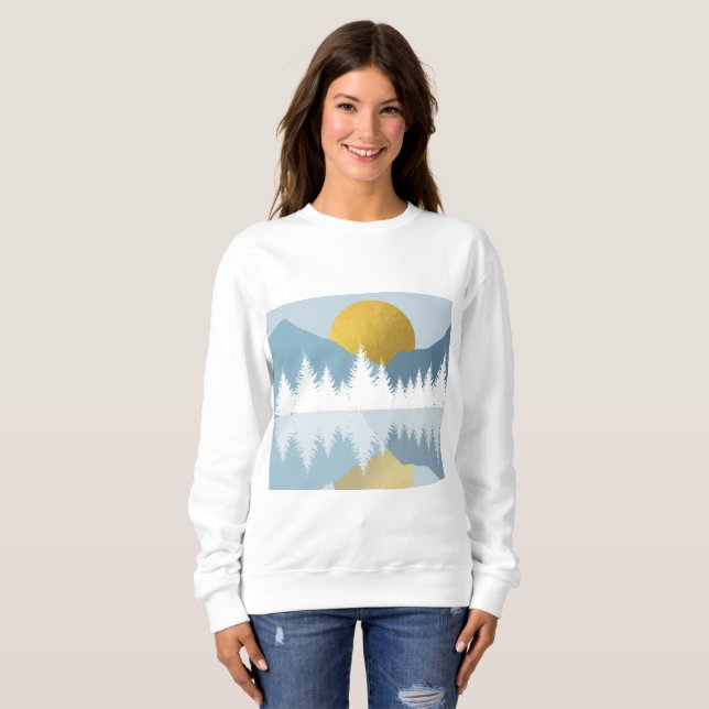 Abstrakt Ligcape Golden Winter Sunset Sunrise T Shirt (Hel framsida)