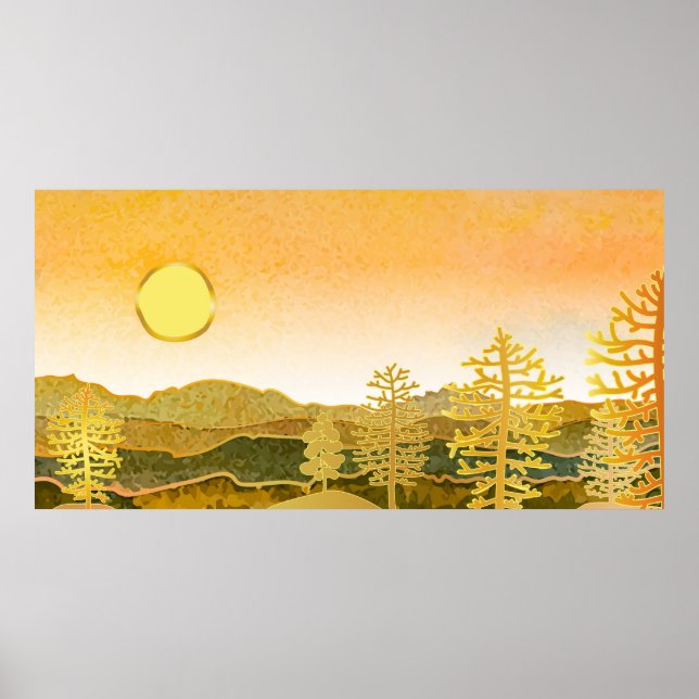 Abstrakt liggande backe poster (Framsidan)