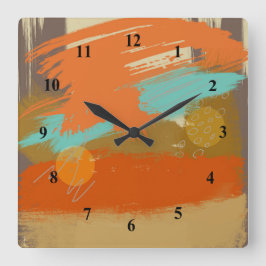 Abstrakt liggande färgcirklar för bild fyrkantig klocka