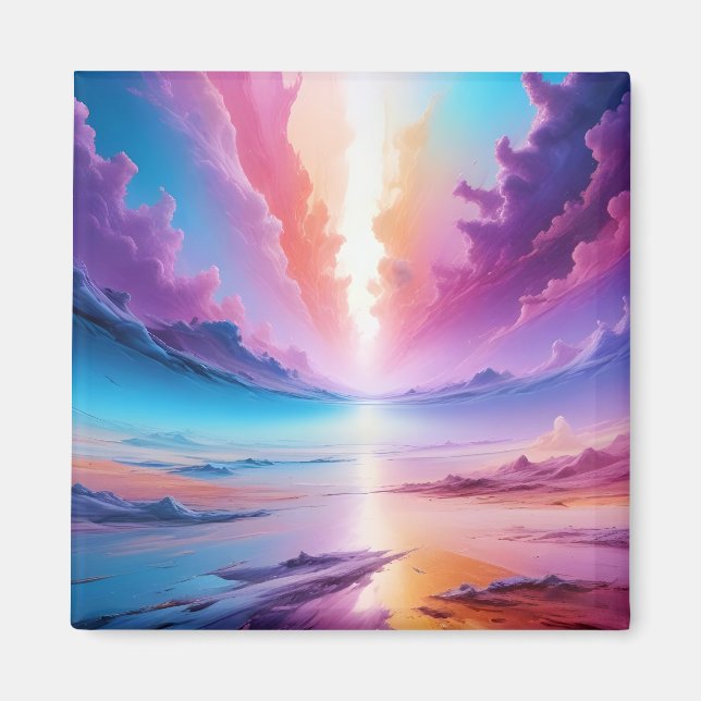 Abstrakt Liggande Himmel Rymdbakgrund Tapet Magnet (Framsidan)