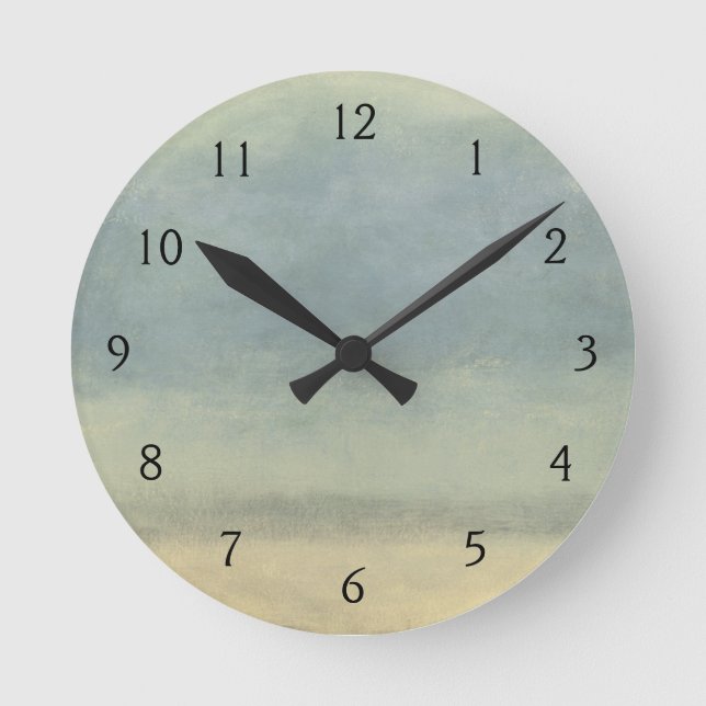 Abstrakt liggande med överdaterad Himmel Rund Klocka (Framsida)