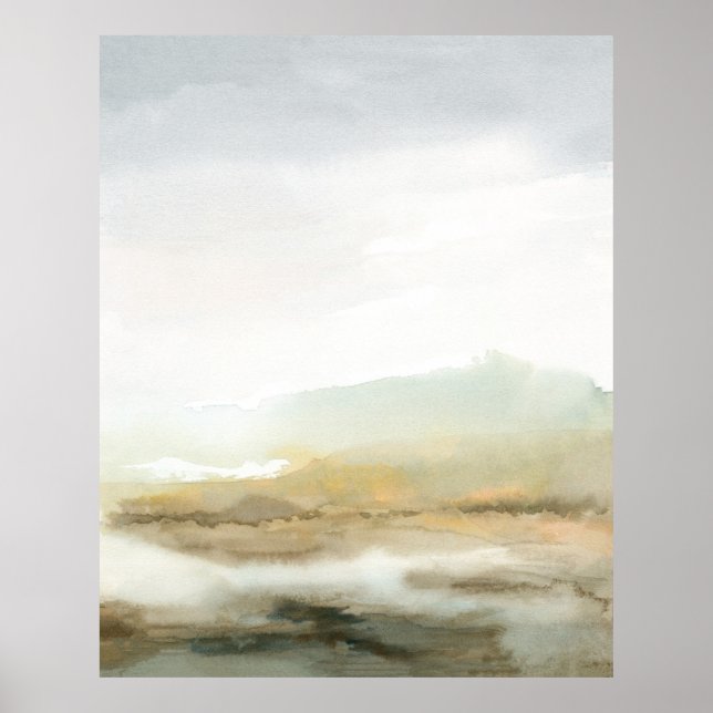 Abstrakt Liggande Misty Brown Lodrät Wall Art Poster (Framsidan)