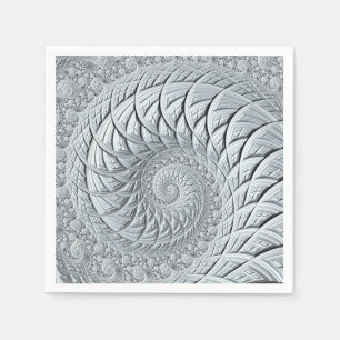 Abstrakt Light Grått Spiral Fractal Pappersservett