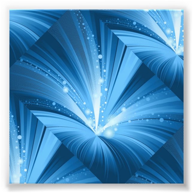 ABSTRAKT LIGHT RAYS BLUES WHITE SPACE STRUKTUR WA FOTOTRYCK (Framsidan)