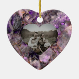 Abstrakt lila Amethyst Quartz marble stone Julgransprydnad Keramik