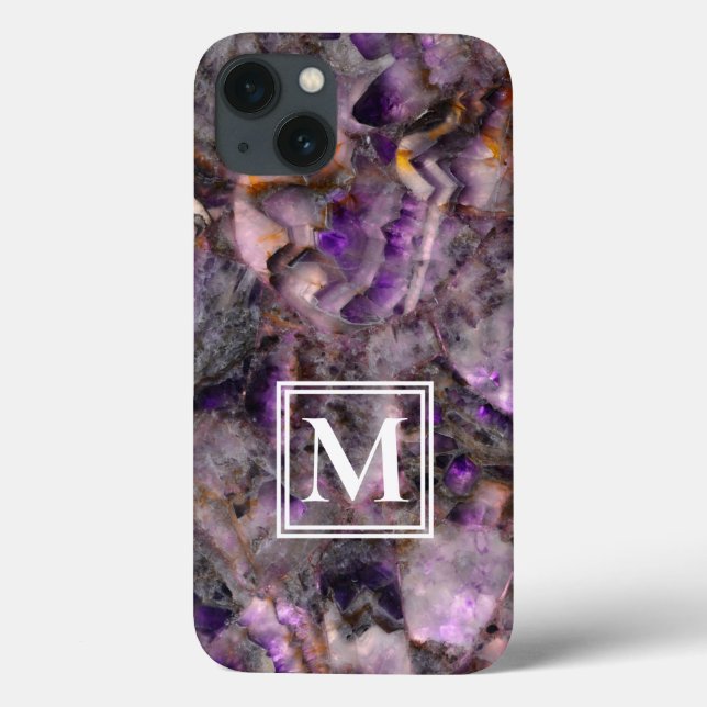 Abstrakt lila ametyst kvarts marble monogram (Baksida)