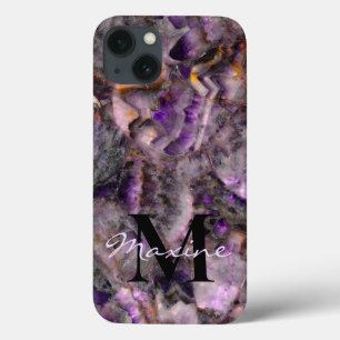Abstrakt lila ametyst kvarts marble monogram