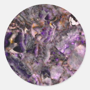Abstrakt lila Ametyst Quartz, lila granit Runt Klistermärke