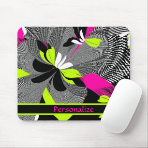 Abstrakt Lila Black Lime Personalize Musmatta
