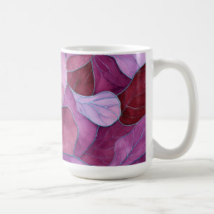 Abstrakt lila bladsmönster kaffemugg