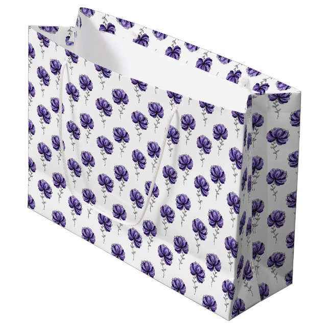 Abstrakt lila blomma doodle konststil (Framsidan Vinklad)