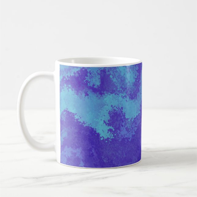 Abstrakt Lila Blue Diffusion Kaffemugg (Vänster)