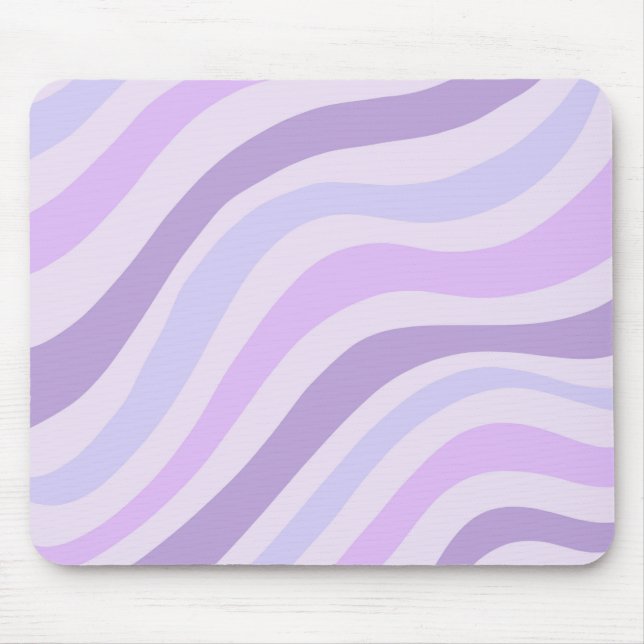 Abstrakt Lila Blue Groovy Rand Liquid Mönster Musmatta (Framsidan)