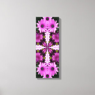Abstrakt Lila Daisy Flowers Mönster Canvastryck
