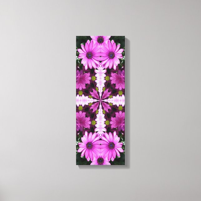 Abstrakt Lila Daisy Flowers Mönster Canvastryck (Framsida)