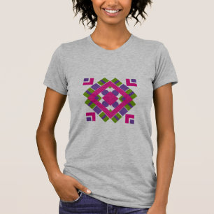 Abstrakt Lila Flerfärgad Diamant Bild T Shirt