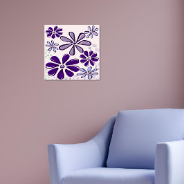Abstrakt Lila Flower Doodle Poster