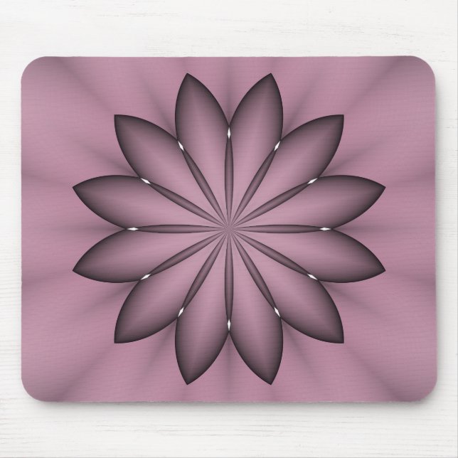 Abstrakt Lila Flower Mousepad Musmatta (Framsidan)