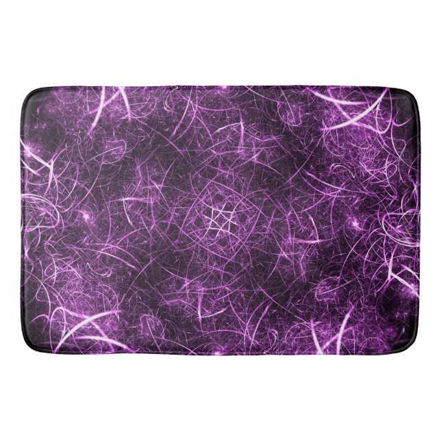 Abstrakt Lila Fractal_Bath Mat_Bathroom Decor Badrumsmatta (Framsidan)