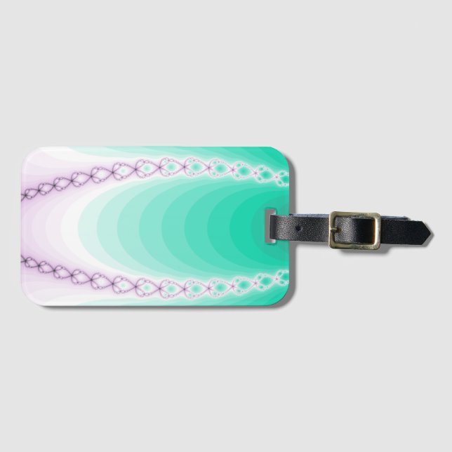 Abstrakt lila grön gradient fraktal bagagebricka (Framsida horisontal)