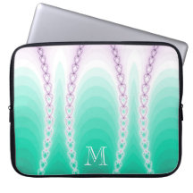 Abstrakt Lila Grönt Gradient Fractal Monogram