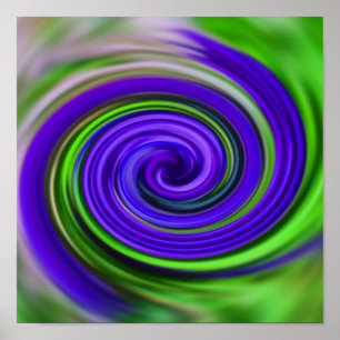Abstrakt Lila Grönt Swirls Färg Skriv ut Poster
