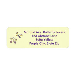 Abstrakt Lila Gult Butterflies-Adressetiketter Returadress Etikett
