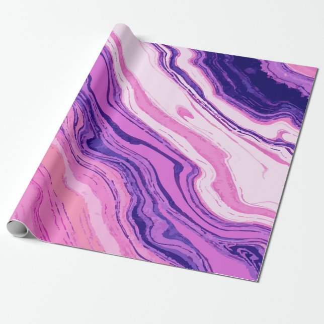 Abstrakt lila marmor mönster – Elegant Presentpapper (Utrullad)