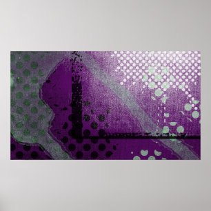 Abstrakt Lila Metallic Grunge Poster