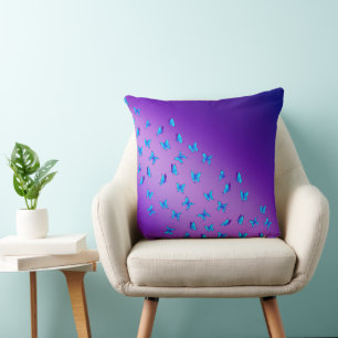Abstrakt Lila Moonbeams och Butterflies Kudde